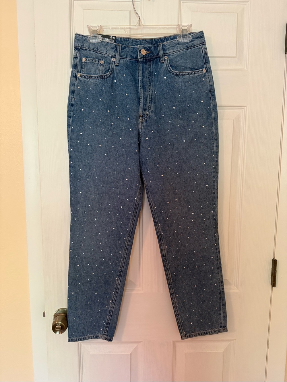 H&M Divided Rhinestone Embellished Mom Jeans Sz. 8